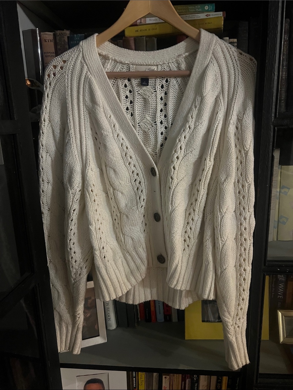Universal Thread Cream Cable Knit Button-Up Cardigan